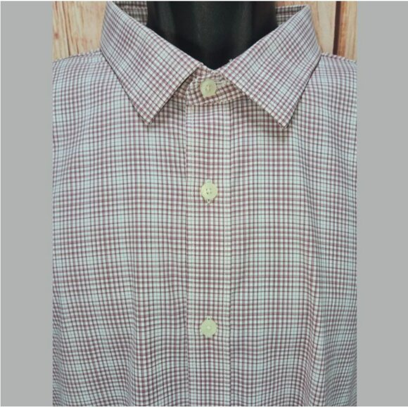 Untuckit Mens 3XL Button-Up Shirt Nylon Blend Red & White Checkered - Picture 3 of 8